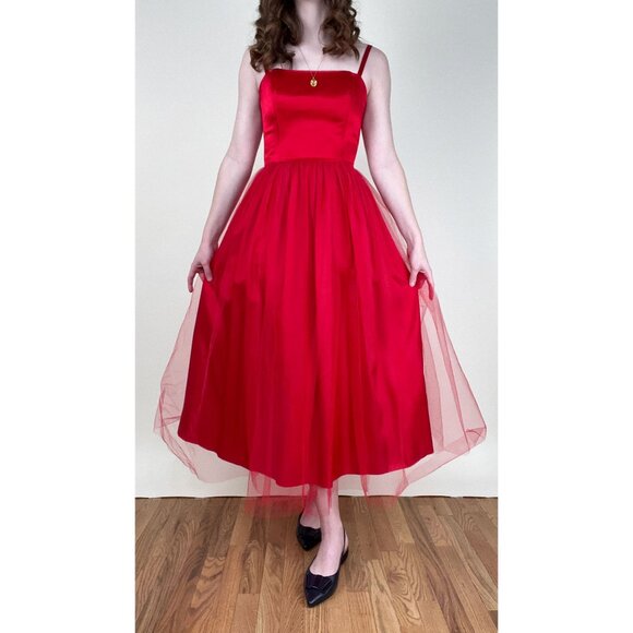 Rare Gunne Sax Vintage Midi Maxi Tulle Dress Romantic Whimsigoth Wedding Guest - Picture 2 of 11